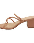 Nelfa Tan Slip-on Strappy Block Heel - Julia & Santos