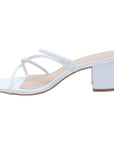 Nelfa White Slip-on Strappy Block Heel - Julia & Santos