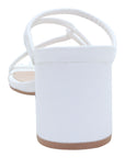Nelfa White Slip-on Strappy Block Heel - Julia & Santos