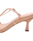 Tan and Gold Tie-Up Heeled Sandal - Julia & Santos