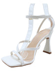 Melissa White Strappy Square Toe Heel - Julia & Santos