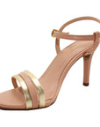 Connie Tan & Gold Open Toe Stiletto Heel - Julia & Santos