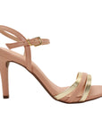 Connie Tan & Gold Open Toe Stiletto Heel - Julia & Santos