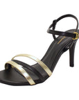 Christina Black & Gold Open Toe Stiletto Heel - Julia & Santos