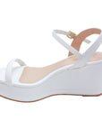 Ramona White Strappy Platform Wedge - Julia & Santos