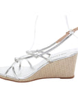 Arianna Silver Strappy Low Platform Wedge - Julia & Santos