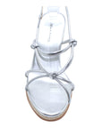 Arianna Silver Strappy Low Platform Wedge - Julia & Santos