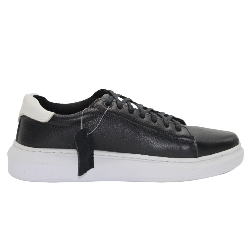 Black and White Leather Sneakers