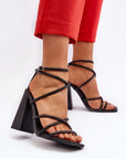 Eliore Strappy Multi-Color Block Heeled Sandal - Julia & Santos