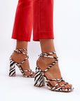 Eliore Strappy Multi-Color Block Heeled Sandal - Julia & Santos