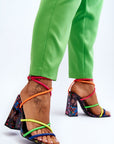 Eliore Strappy Multi-Color Block Heeled Sandal - Julia & Santos