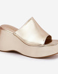 Selentia Faux Leather Wedge Sandals - Julia & Santos