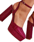 Valerisse Glitter Stiletto Evening Sandals - Julia & Santos