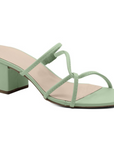 mint green slip-on block heel sandal with soft straps – Nelfa by Julia & Santos