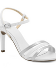 Silver/White Open Toe Stiletto Heel - Julia & Santos