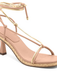 Tan Tie Up Heeled Sandal - Julia & Santos