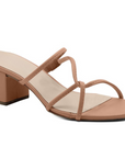 Slip On Tan Strappy Block Heel - Julia & Santos