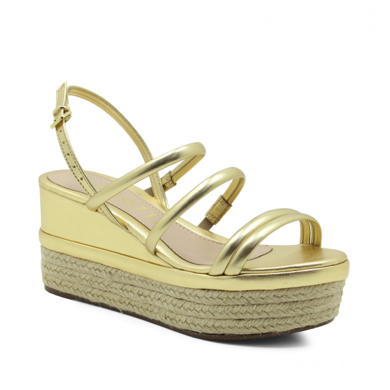 Strappy sales gold wedges