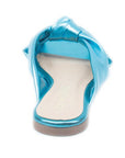 Metallic Blue Flat Slip On Sandals - Julia & Santos