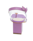 Clear and Purple Block Heeled Sandal - Julia & Santos