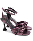 Plum Metallic Heeled Sandals - Julia & Santos