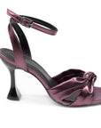 Plum Metallic Heeled Sandals - Julia & Santos