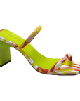multicolored camo slip-on heeled sandal with open toe – Patricia by Julia & Santos