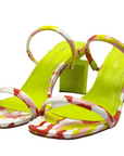 Multicolored Camo Slip On Heeled Sandals - Julia & Santos