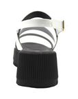 Strappy Black/White Platform Wedge w/ Lug Sole - Julia & Santos
