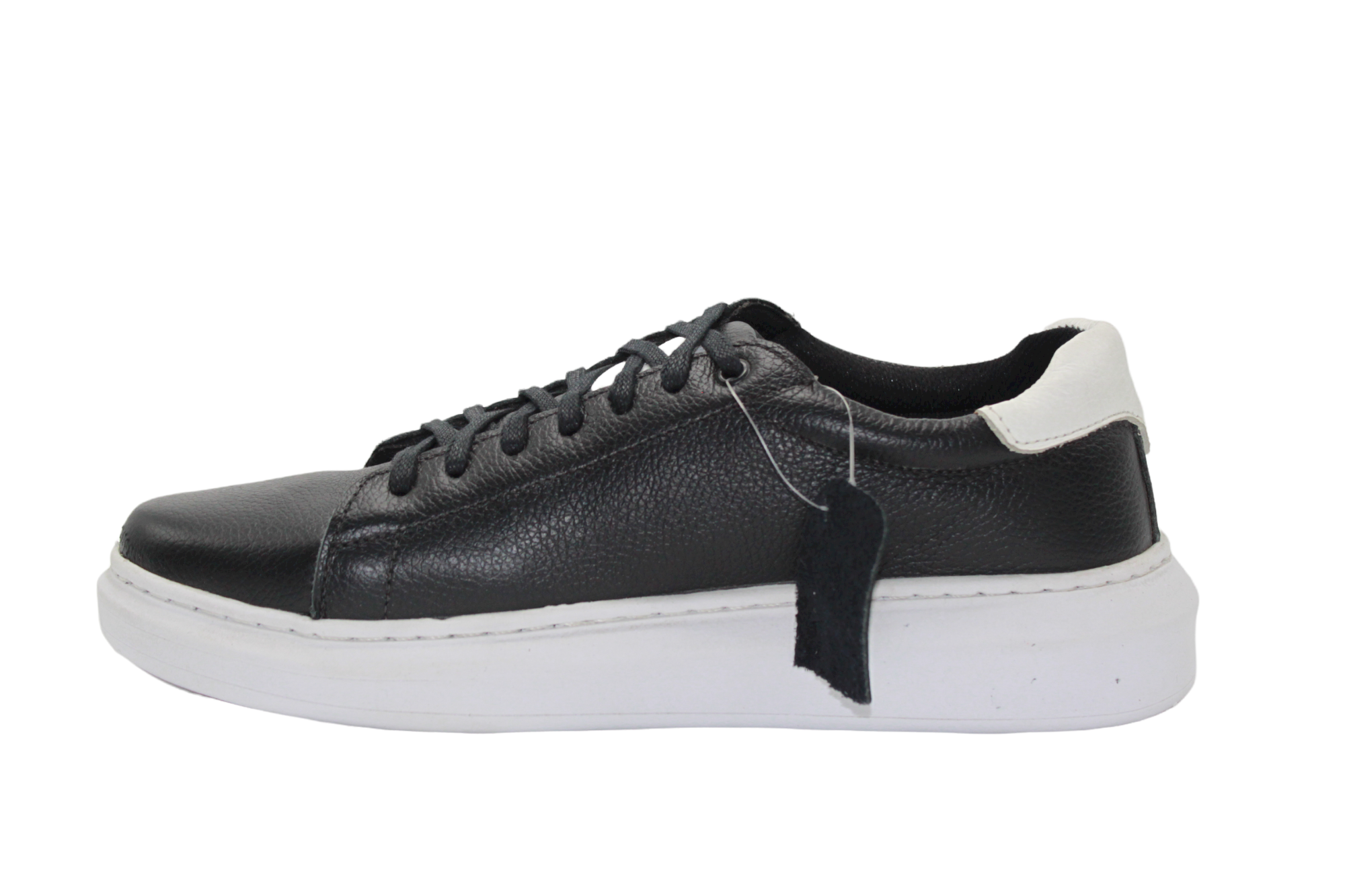 Leather shoes black and white clearance