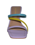 Multicolored Slip On Kitten Heel Sandal - Julia & Santos