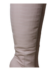 Croc Embossed Faux Leather Knee High Pointed Boots - Julia & Santos