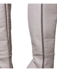 Croc Embossed Faux Leather Knee High Pointed Boots - Julia & Santos