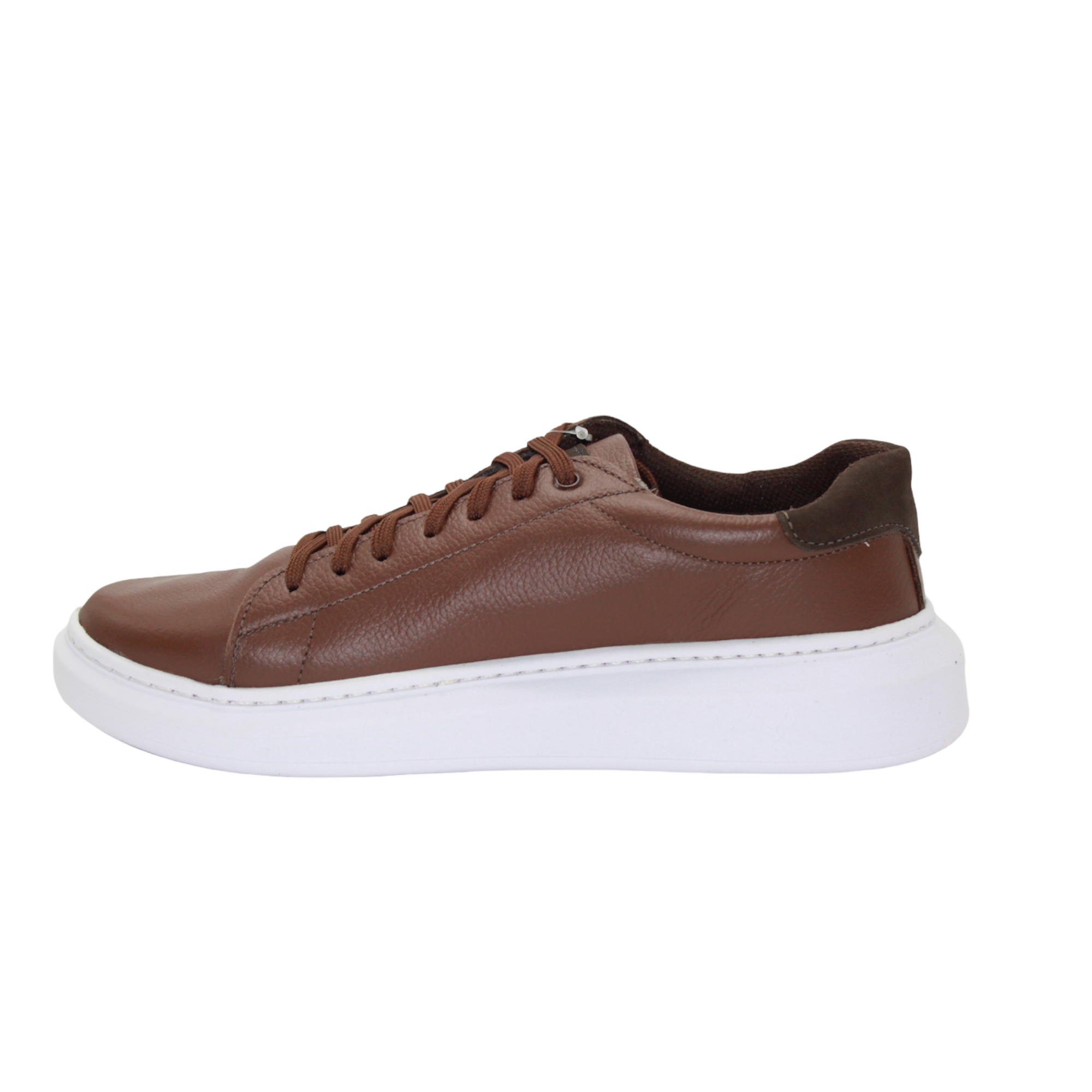 Men's brown genuine leather sneakers