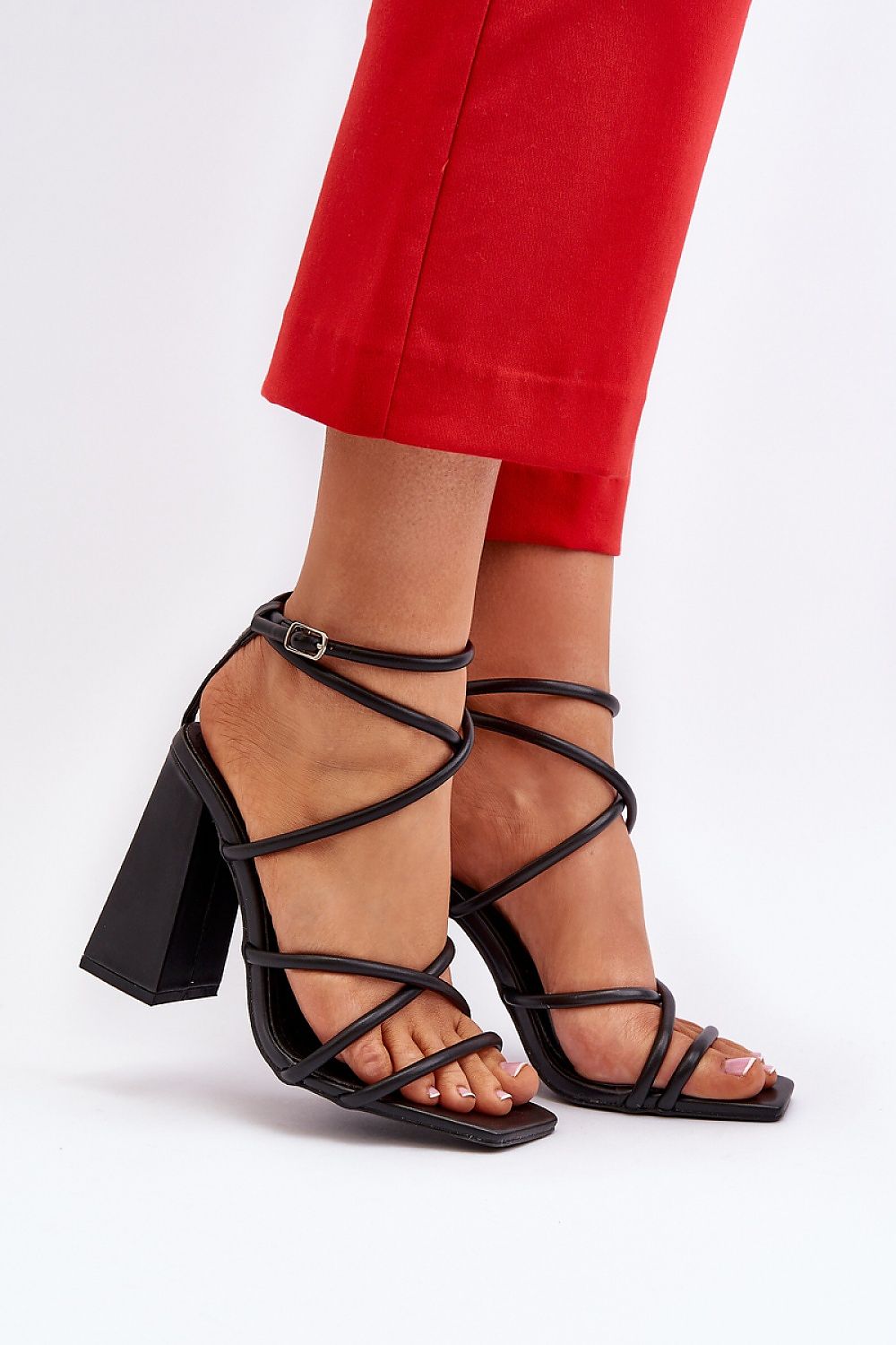 Eliore Strappy Multi-Color Block Heeled Sandal - Julia & Santos 