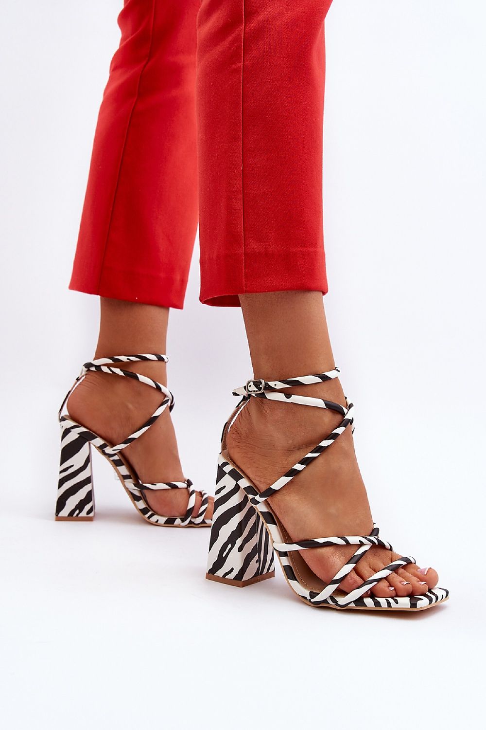 Eliore Strappy Multi-Color Block Heeled Sandal - Julia & Santos 