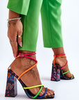 Eliore Strappy Multi-Color Block Heeled Sandal - Julia & Santos 