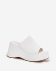 Selentia Faux Leather Wedge Sandals - Julia & Santos 