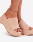 Selentia Faux Leather Wedge Sandals - Julia & Santos 