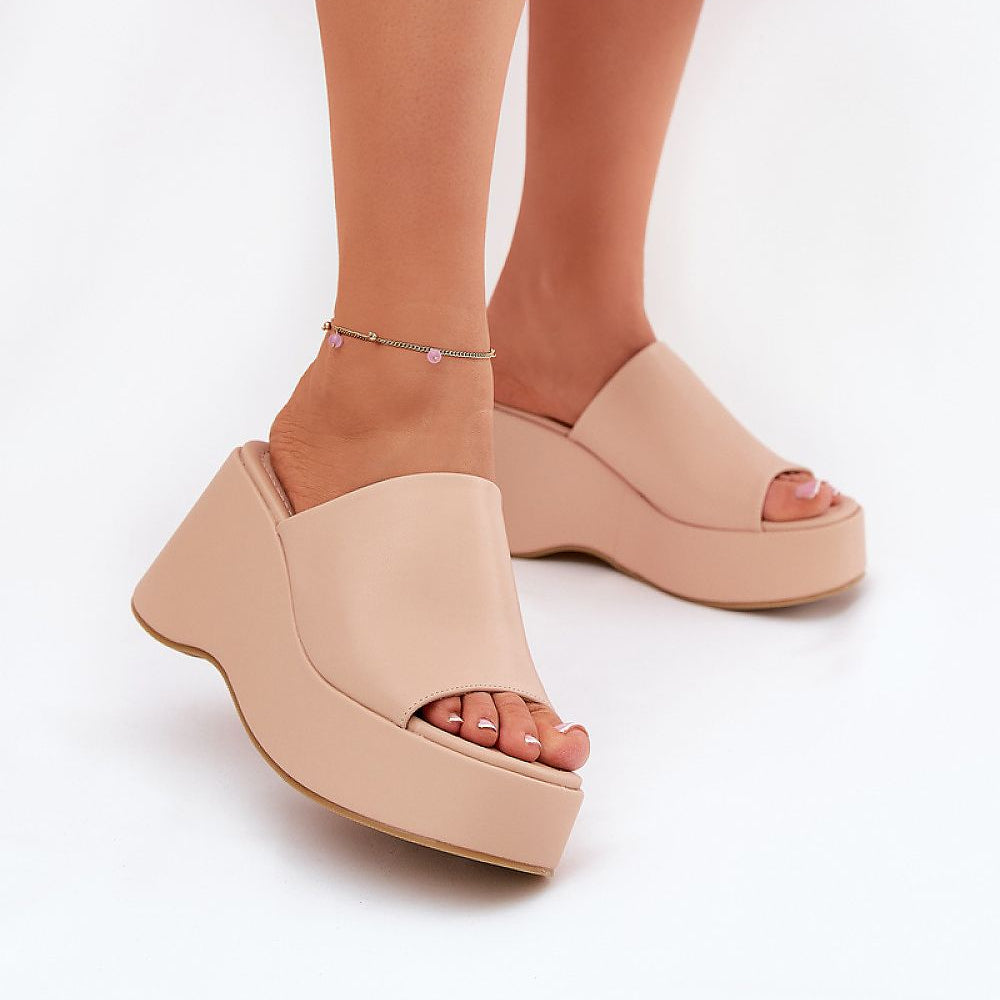Selentia Faux Leather Wedge Sandals - Julia &amp; Santos 