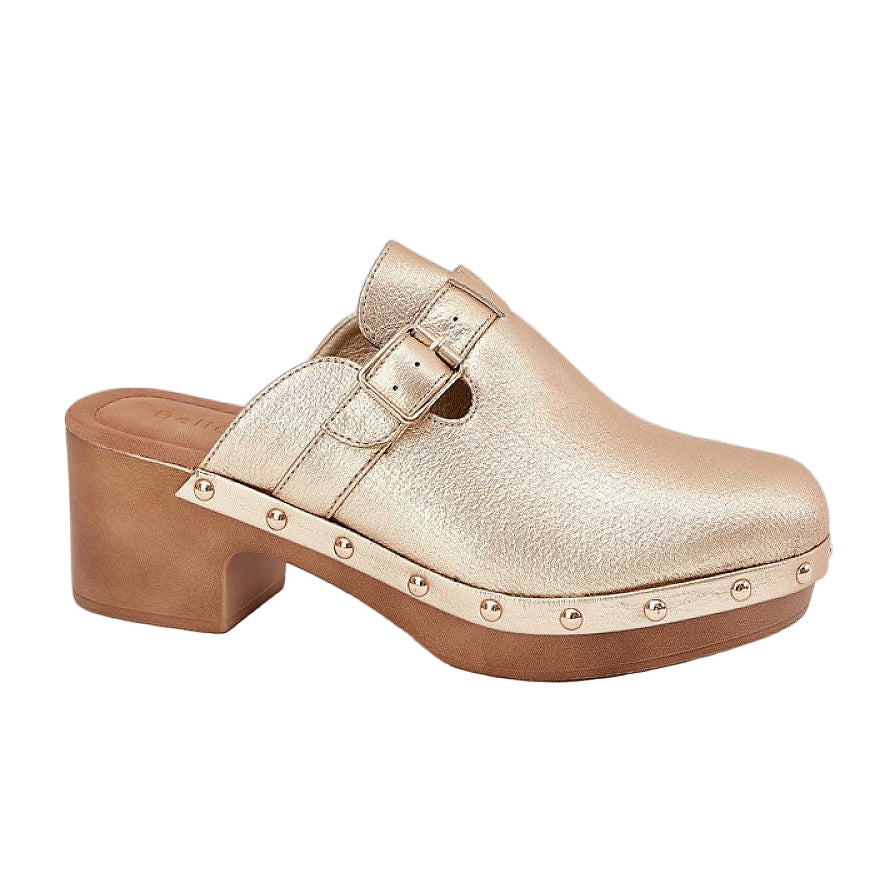 Arvalyn Studded Buckle-Heel Clogs - Julia & Santos 