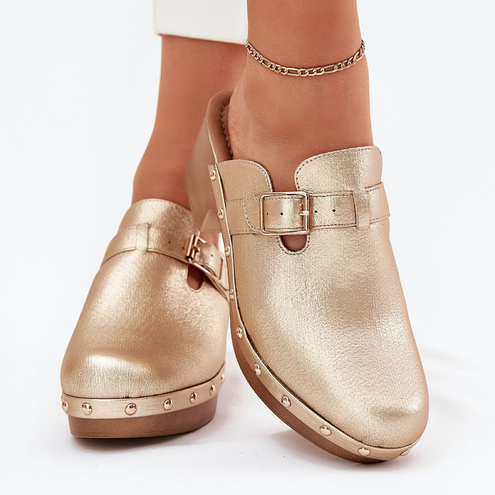 Arvalyn Studded Buckle-Heel Clogs - Julia & Santos 