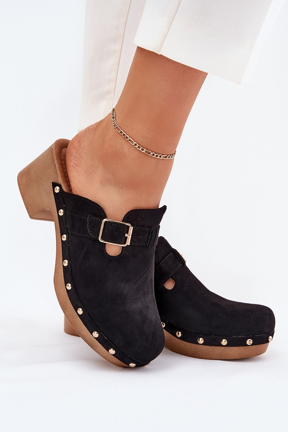 Arvalyn Studded Buckle-Heel Clogs - Julia & Santos 