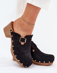 Arvalyn Studded Buckle-Heel Clogs - Julia & Santos 