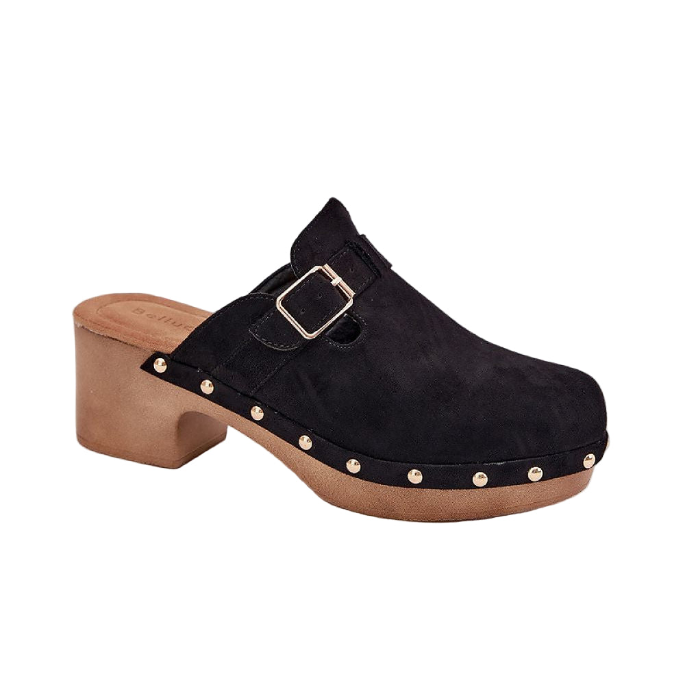 Arvalyn Studded Buckle-Heel Clogs - Julia & Santos 