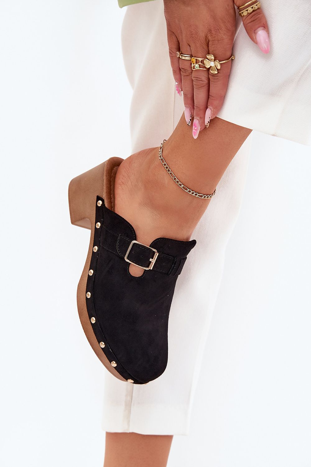 Arvalyn Studded Buckle-Heel Clogs - Julia & Santos 