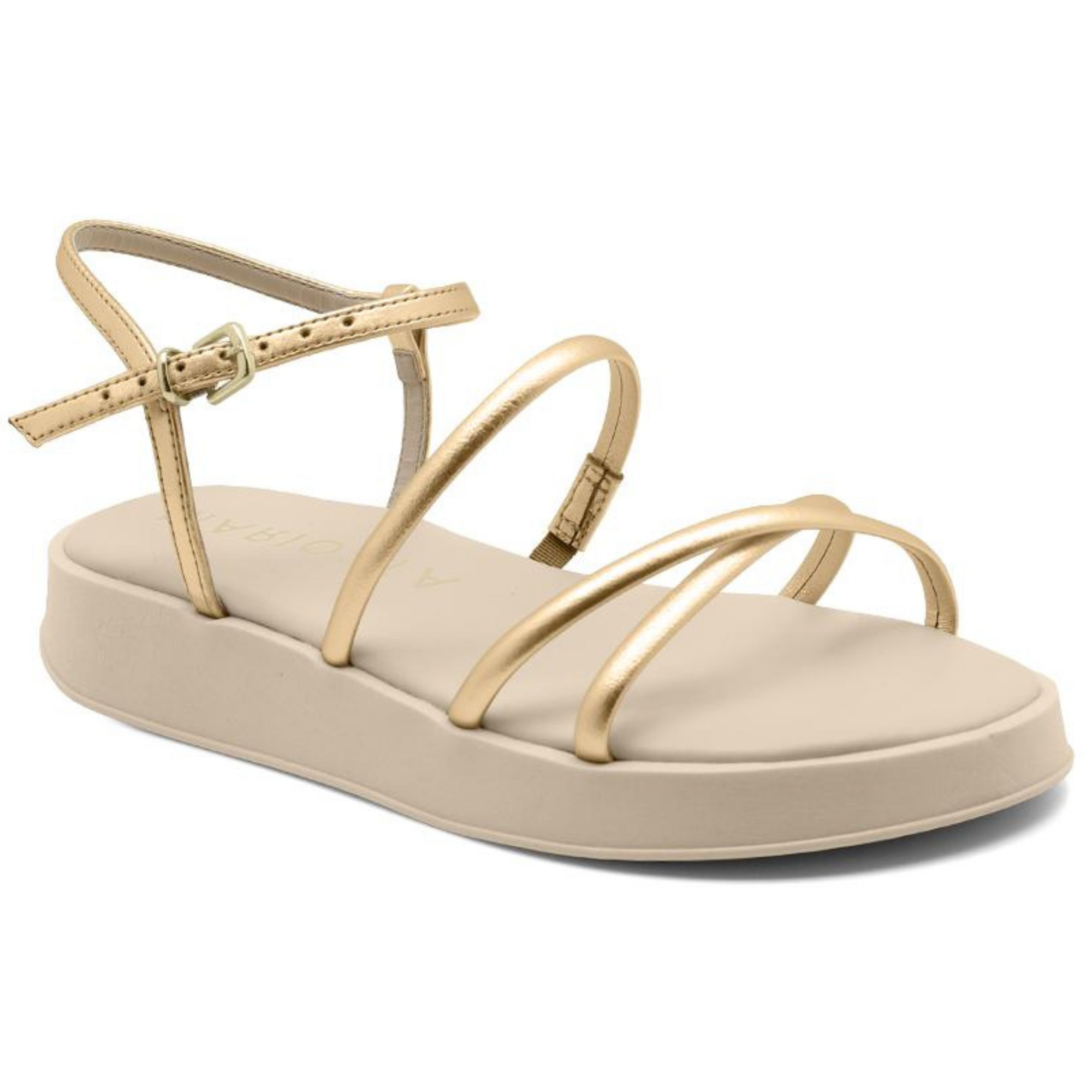 Gold strap platform sandals discount