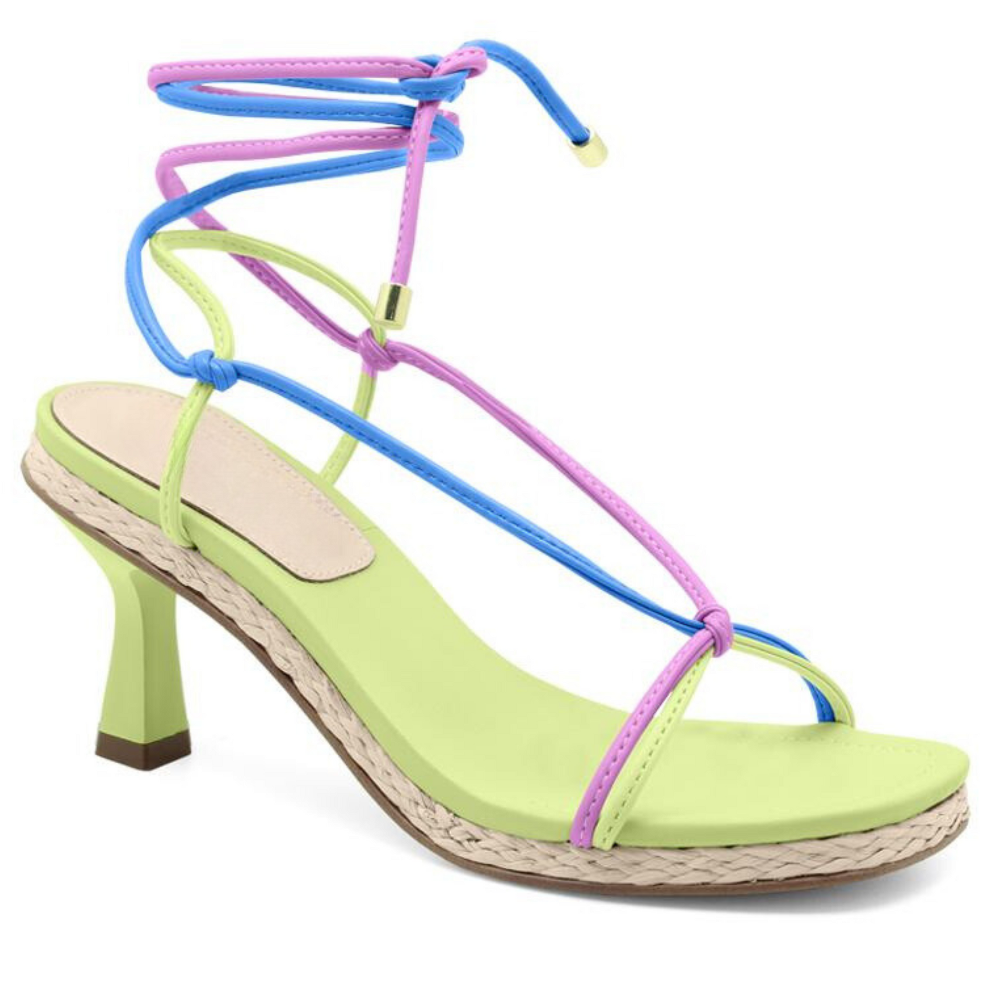 Multicolored Tie Up Heeled Sandal - Julia & Santos