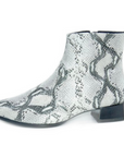 Leather Snake Print Chelsea Boots