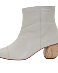 Off White Leather Ankle Boots